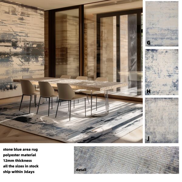 stone blue area rug modern modern dinning room